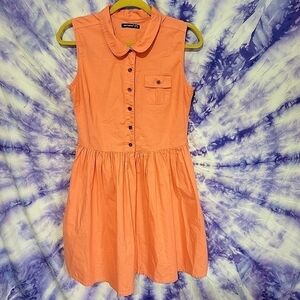 Atmosphere Women's Coral Half Button Up Sleeveless Dress Size 8